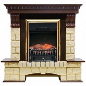 Каминокомплект Royal Flame Pierre Luxe шампань (темный дуб)+Fobos FX Brass